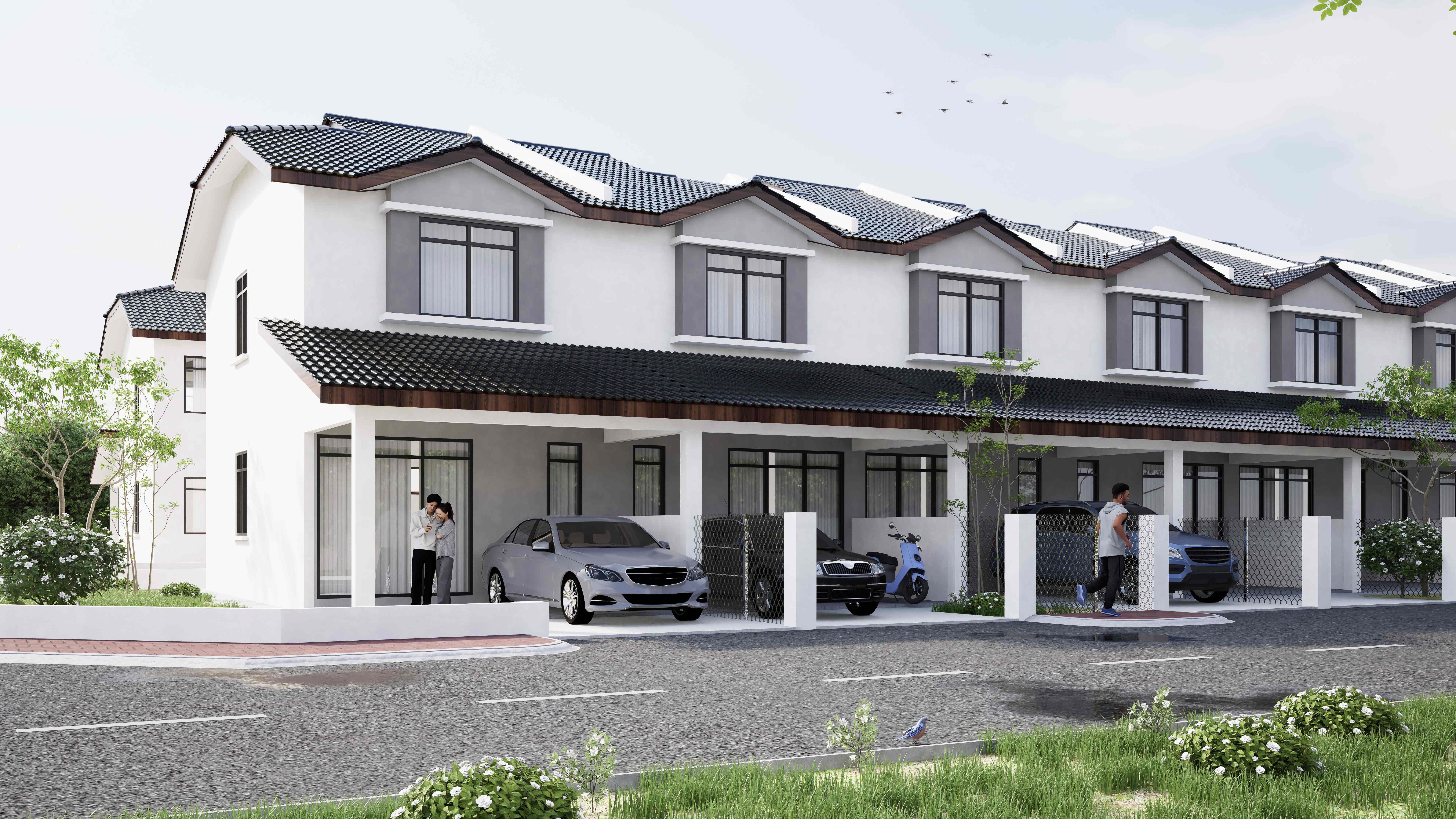 Taman Bidara Indah Double Storey Terrace Houses 3D Rendering